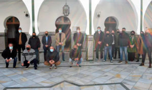 La comitiva federativa, en la Mezquita Mehdi El Mulay / Foto: FFCE