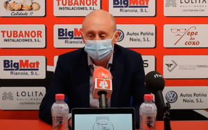 Santi Valladares, en la rueda de prensa posterior al partido ante el Noia Portus Apostoli