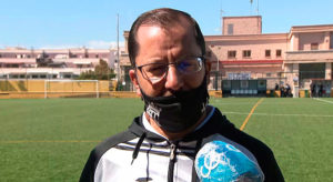 José Juan Romero, ante los periodistas tras el triunfo frente al Cabecense