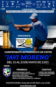 Cartel anunciador del Campeonato Autonómico de Tenis 2021
