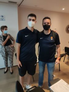 El colegiado caballa, durante el clínic de Alcobendas