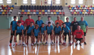 Los integrantes del Deportivo Ceutí, este miércoles en el pabellón 'Guillermo Molina'