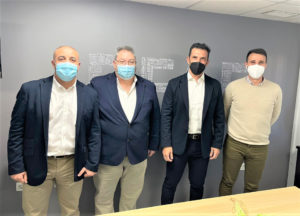 Los responsables de los árbitros ceutíes y andaluces, durante su reunión de este miércoles / Foto: FFCE