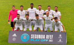 Formación de la AD Ceuta FC, este domingo en El Collao de Alcoy