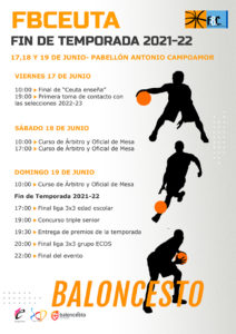 Cartel de las actividades programadas