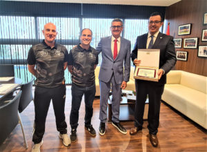 De izquierda a derecha, Dani Olsson, José Carlos Ayala, Antonio García Gaona y Pablo García