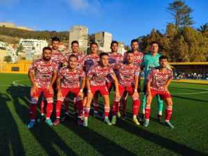 Once inicial del Xerez CD, que ha vestido en Ceuta con su tercera equipación 