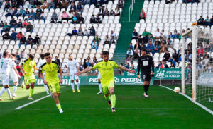 Rodri Ríos, poco después de marcar en El Arcángel de Córdoba