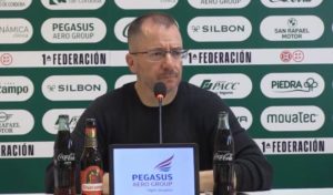 José Juan Romero, este domingo en la sala de prensa de El Arcángel 