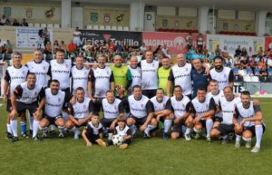 Veterabos de Ceuta, antes de un partido en el estadio Alfonso Murube 
