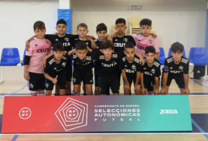 Formación de la selección benjamín de Ceuta antes de medirse a Castilla La Mancha