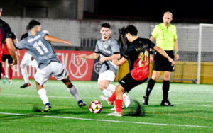 Un lance del partido disputado en el José Martínez 'Pirri'