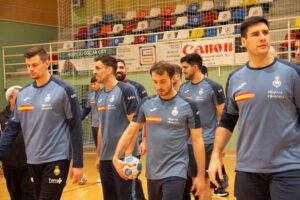 Jugadores de la selección española, este miércoles en el ‘Guillermo Molina’