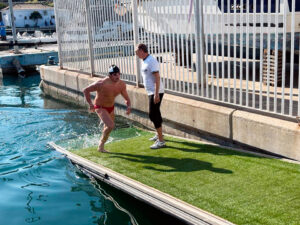 Nacho Gaitán, en el momento de su llegada a la meta en el RCN CAS