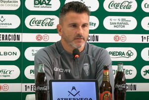 Iván Ania, este viernes en la rueda de prensa previa al partido en Ceuta 