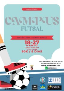 Cartel anunciador del campus de la AD Ceuta 