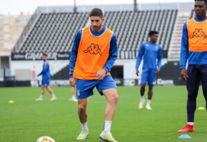 Redru, durante un entrenamiento en el estadio Alfonso Murube
