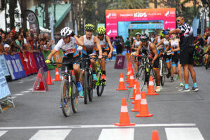 Una imagen de la prueba del Triatlon Phoenix Kids del pasado año
