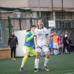 Ñete celebra su gol, que le ha servido al Ceuta B para no caer derrotado en casa