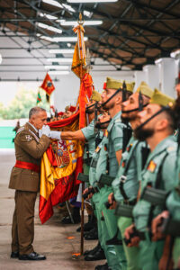 Marcos Llago, durante su despedida de este sábado de las unidades de Ceuta  