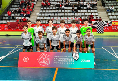 La selección de Ceuta Sub-12, antes de su partido contra Región de Murcia 
