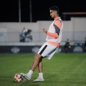 Youness Lachhad, el viernes durante el calentamiento en Alicante 