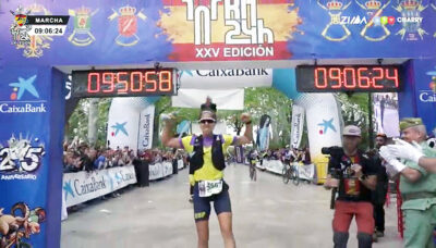 María Romero, tras cruzar la meta como vencedora de los 101 kilómetros de Ronda 