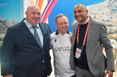 Nicola Cecchi, junto a Juan Vivas y Luhat Hamido, el pasado mes de enero en FITUR