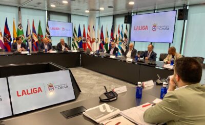 Un momento de la reunión celebrada este jueves en la sede de LaLiga