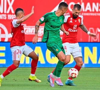 Una imagen del Murcia-Nàstic de este sábado 