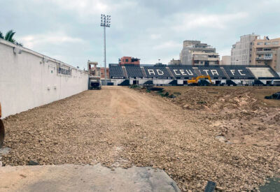 Estado del Alfonso Murube, con la grada de Preferencia ya derruida