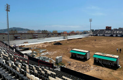 Vista del Alfonso Murube en obras desde el Gol Norte