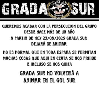 El comunicado íntegro en redes sociales. / FOTO GRADA SUR