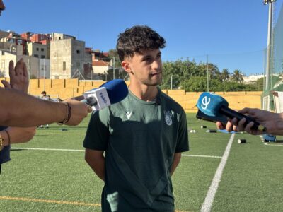 Adrián Rueda, este jueves en el José Martínez ‘Pirri’