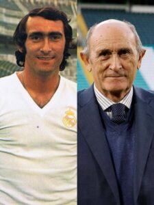 Pirri, en su etapa como jugador del Real Madrid y en la actualidad como presidente de honor del club blanco