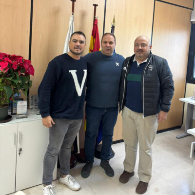 Abel Almagro, Sergio Aguilera e Iván Chaves, durante la reunión de este jueves